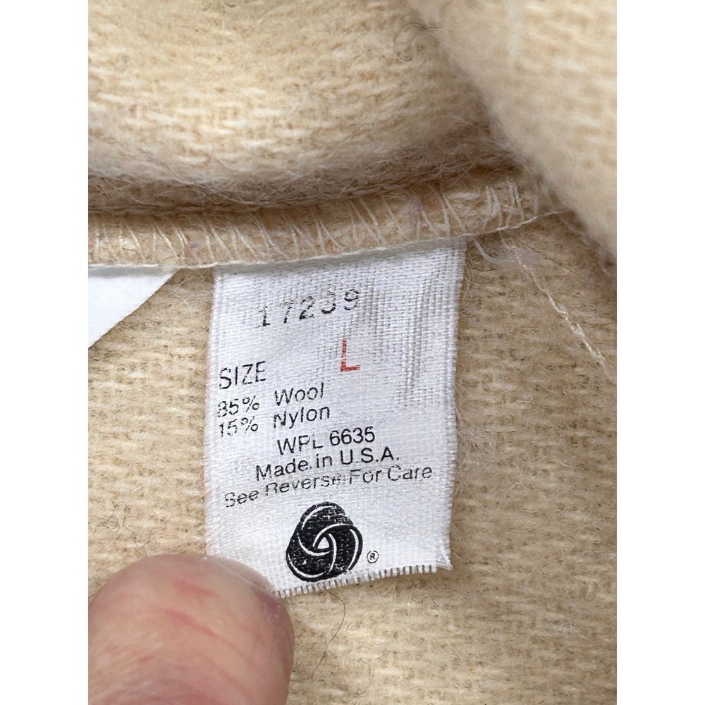 Vintage Woolrich Woman's Large Wool Blend Hooded Stripe Coat Multi Color USA - Picture 7 of 8